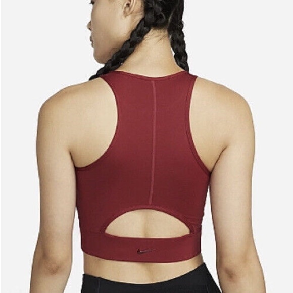 Red Nike Dri-FIT Buckle Women's Cropped Training Tank - Picture 2 of 5